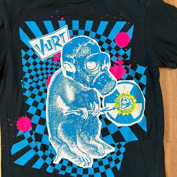 Vintage Vurt Skater Gas Mask Monkey Tee Sz S - Picture 1 of 7